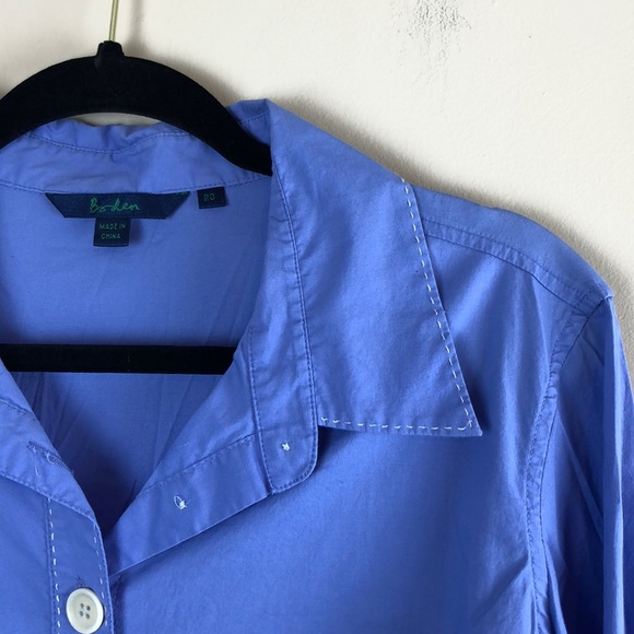Boden Blue casual cotton button-down blouse - Picture 8 of 8